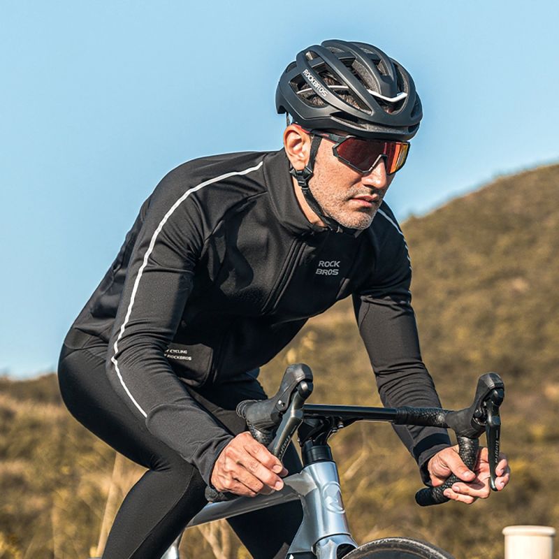 Rockbros Fall/Winter Long Sleeve Cycling Jacket XL - fekete