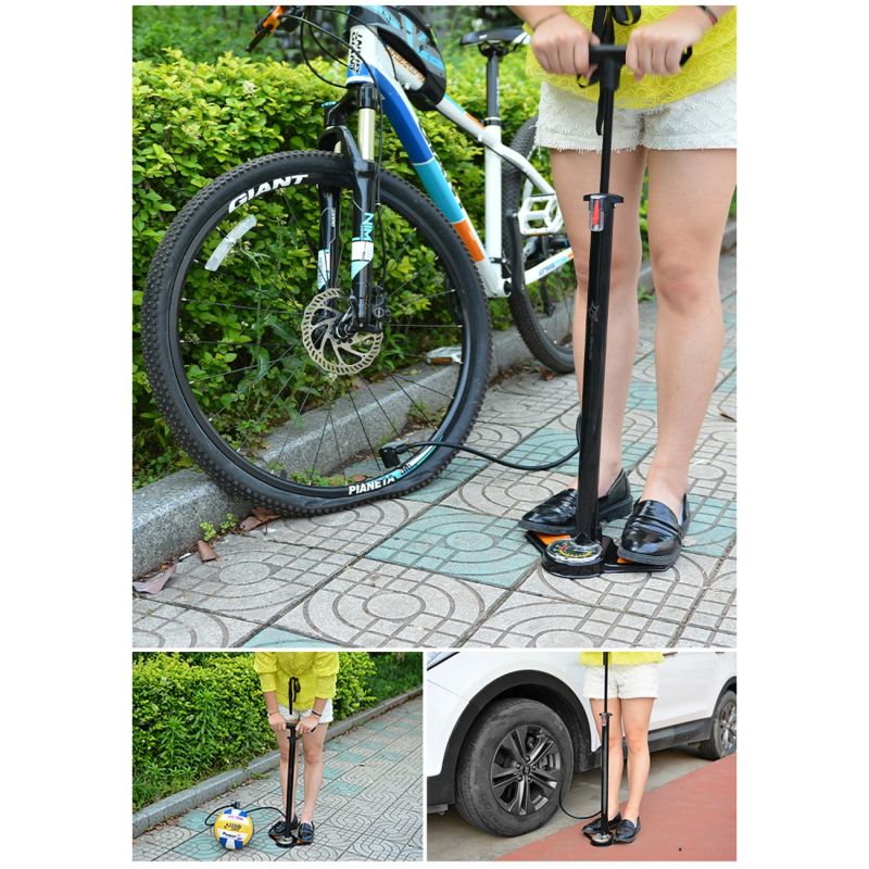 Rockbros Floor Pump with Pressure Gauge - Black and Orange narancssárga pumpa