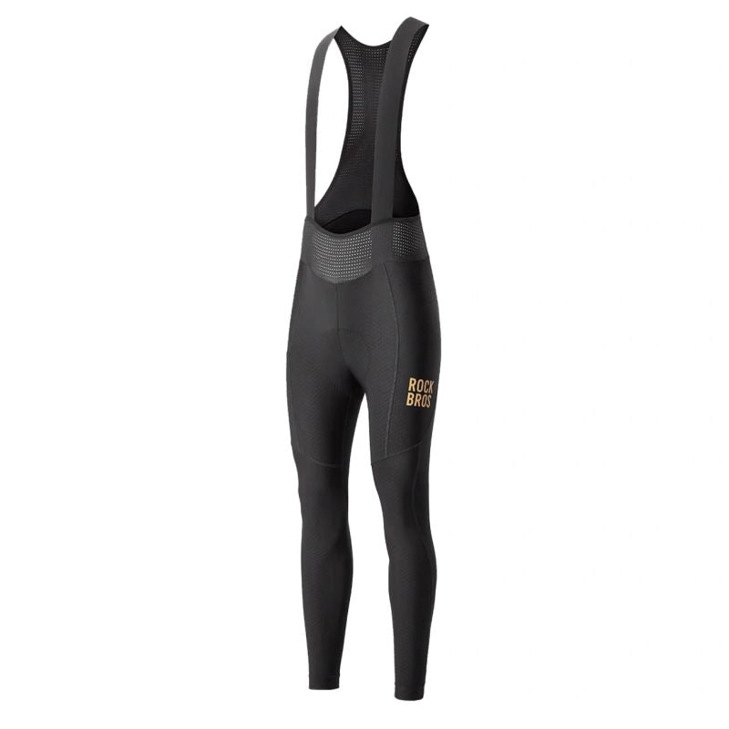 Rockbros Long Fleece Bib Tights with Pad Size S - fekete nadrág