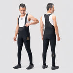 Rockbros Long Fleece Bib Tights with Pad Size S - fekete nadrág