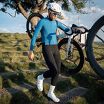 Rockbros Long Fleece Bib Tights with Pad Size S - fekete nadrág