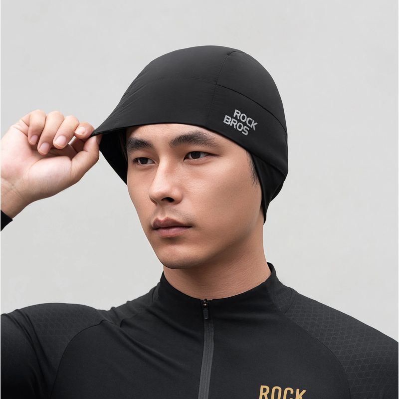 Rockbros M015 Winter Reversible Cycling Cap Size 54-61 cm - fekete kötött sapka