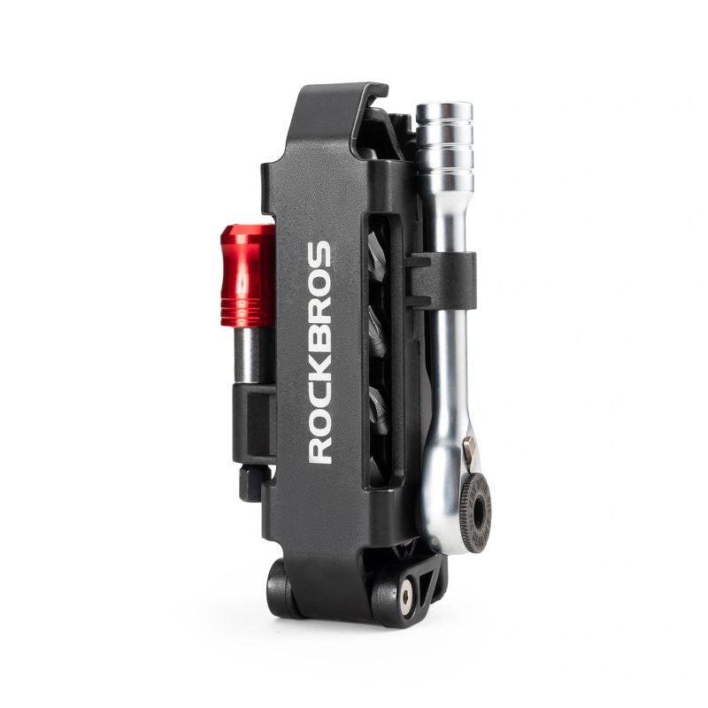 Rockbros Multitool Bicycle Tool Set with Ratchet Wrench and Tire Levers - Black fekete 304004-204137