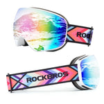 Rockbros SP284 Ski Goggles - Matte White Frame, Gray PC Lens with Cherry Blossom Pink Mirror, Kids biały úszás 5907769384219-211762