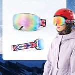 Rockbros SP284 Ski Goggles - Matte White Frame, Gray PC Lens with Cherry Blossom Pink Mirror, Kids biały úszás 5907769384219-211762
