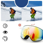 Rockbros SP284 Ski Goggles - Matte White Frame, Gray PC Lens with Cherry Blossom Pink Mirror, Kids biały úszás 5907769384219-211762