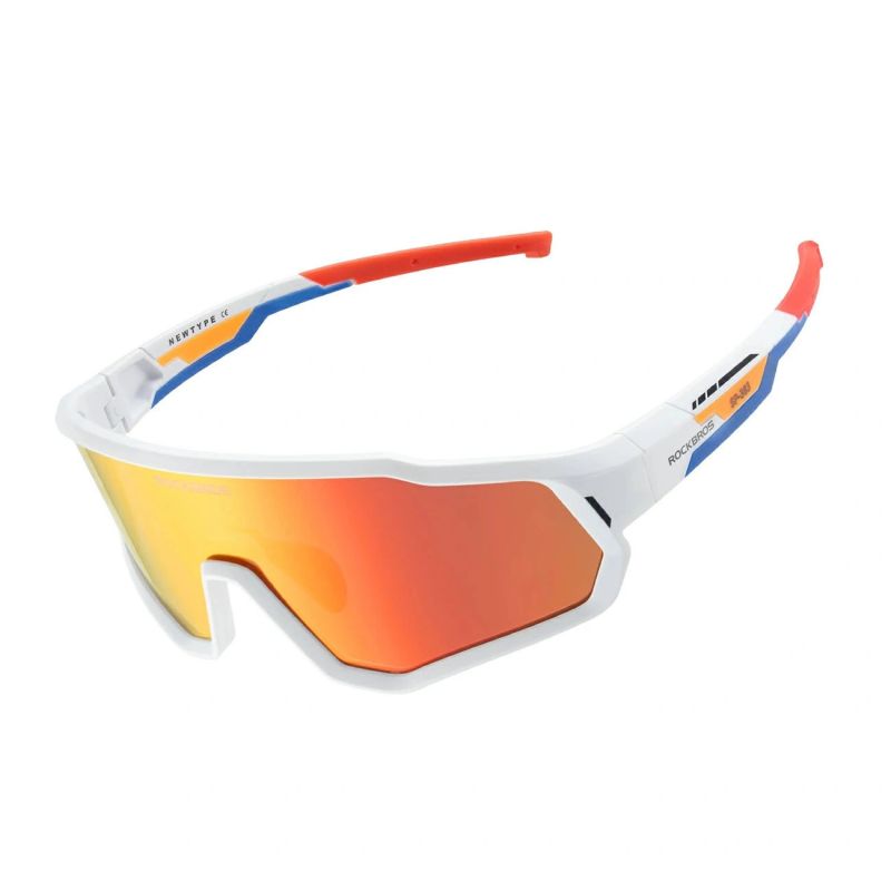 Rockbros SP383 Shining Warrior Cycling Glasses - Matte White Frame, Polarized Red Lenses biały úszás 5907769384219-211763