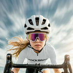 Rockbros SP383 Shining Warrior Cycling Glasses - Matte White Frame, Polarized Red Lenses biały úszás 5907769384219-211763