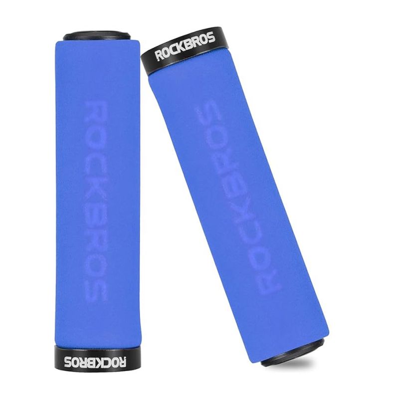 Rockbros sponge bicycle handlebar grips - blue and fekete