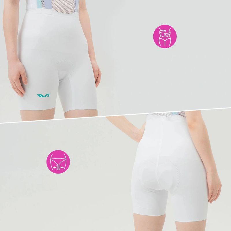 Rockbros TVI Women's Cycling Shorts with Bib and Pad Size S - fehér női rövidnadrág
