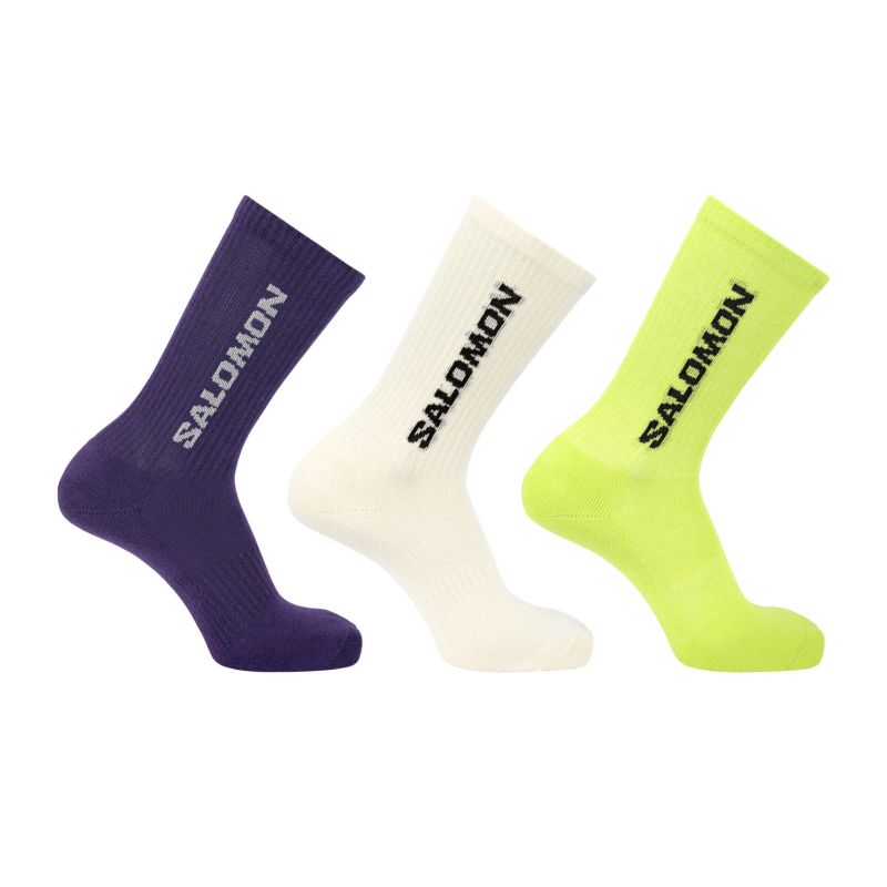 Salomon Everyday Crew 3-Pack Vanilla Ice/Acid Lime/Deep Blue 42 / 44 LC2911200