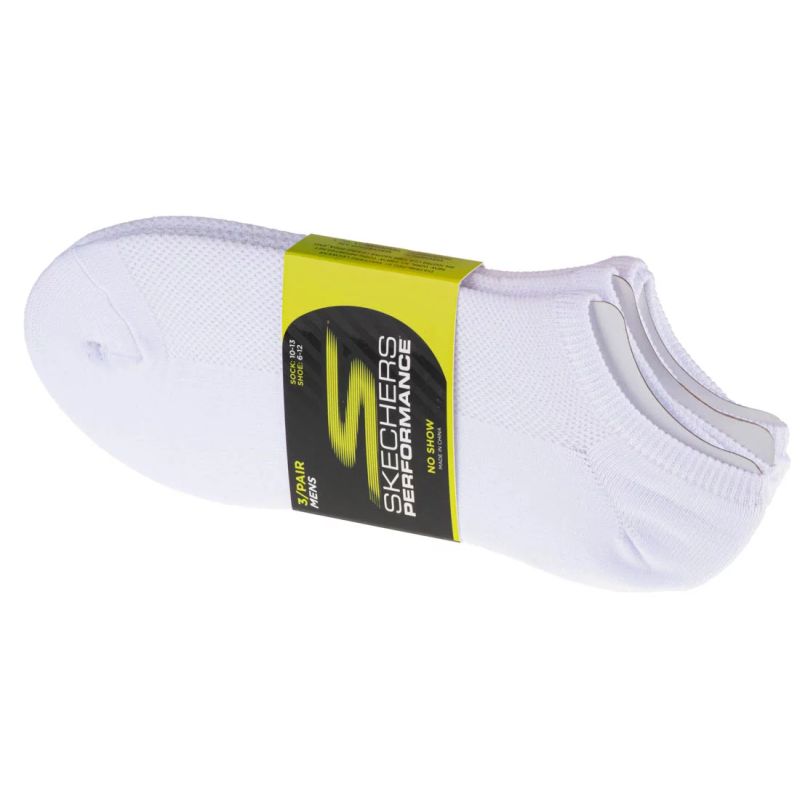Skechers 3pk No Show Stretch White Zokni S101715-WHT
