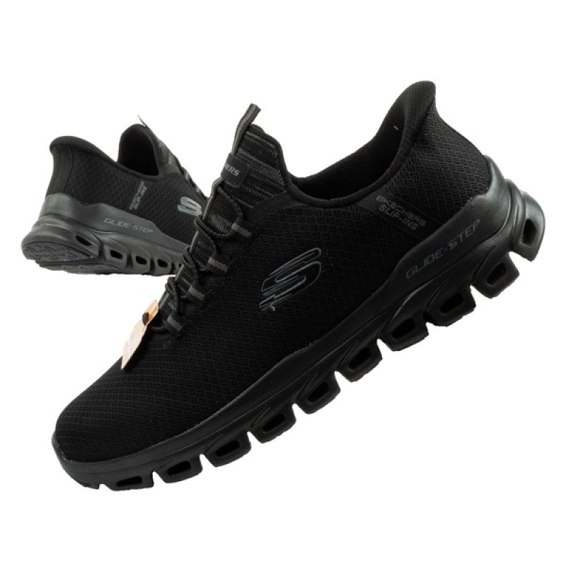 Skechers men's sneakers Glide-Step comfortable lightweight Slip-Ins black fekete férfi utcai cipő 233010BBK