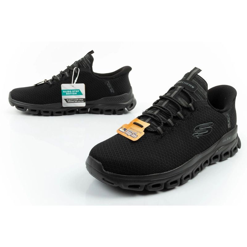 Skechers men's sneakers Glide-Step comfortable lightweight Slip-Ins black fekete férfi utcai cipő 233010BBK