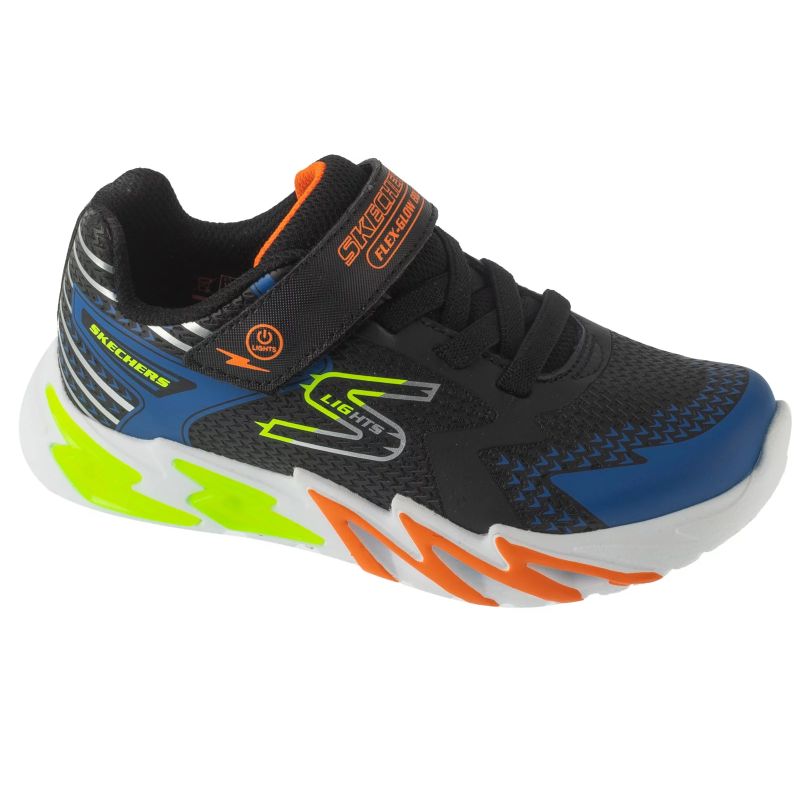 Skechers S-Lights: Flex-Glow Bolt Black fekete gyerek utcai cipő 400138L-BKBL