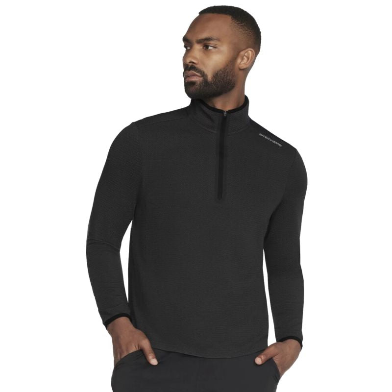 Skechers Skech-Knits Burst 1/4 Zip Black férfi LT130-BLK