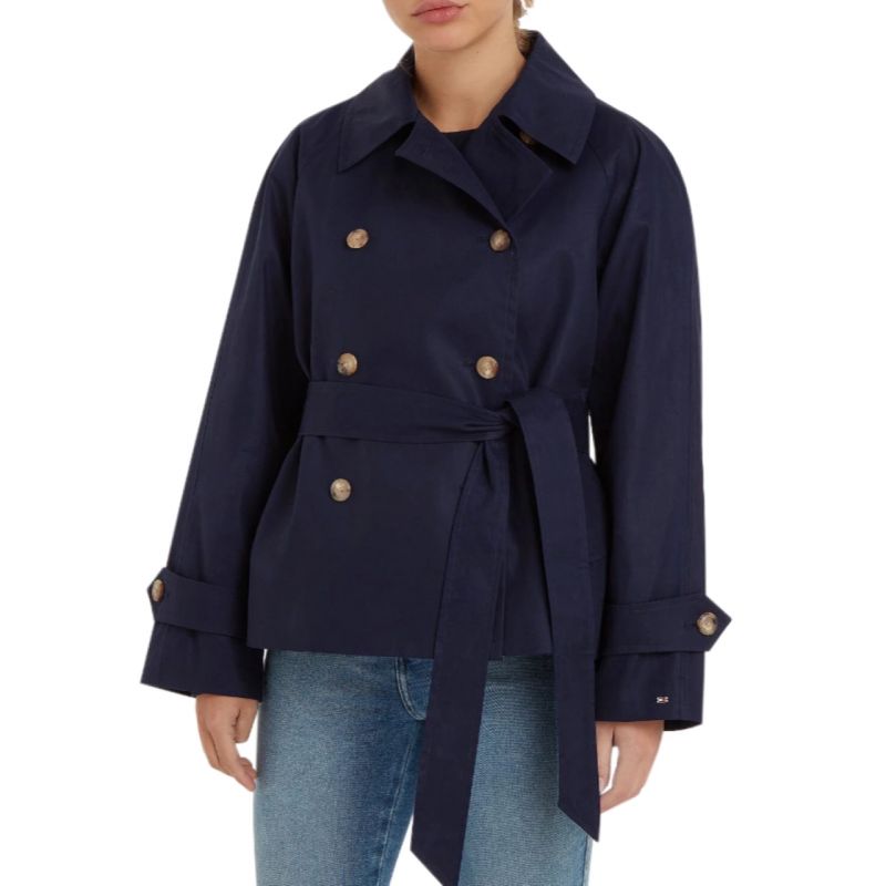 Tommy Hilfiger Cotton Trench Coat W WW0WW38430 Kabát