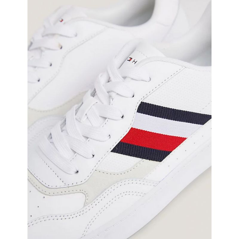 Tommy Hilfiger Court Cupsole Retro Lth Stripes M FM0FM04828YBS shoes Cipő