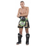 TOP TEN "KICKBOXING" NEON Muay Thai Shorts zielono - czarny+m rövidnadrág