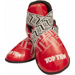 TOP TEN OSTT-PU "SUPERLIGHT PRISM" Foot Protectors (WAKO APPROVED) czerwony+m védőfelszerelés