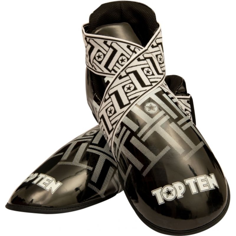 TOP TEN OSTT-PU "SUPERLIGHT PRISM" Foot Protectors (WAKO APPROVED) czerwony+m védőfelszerelés
