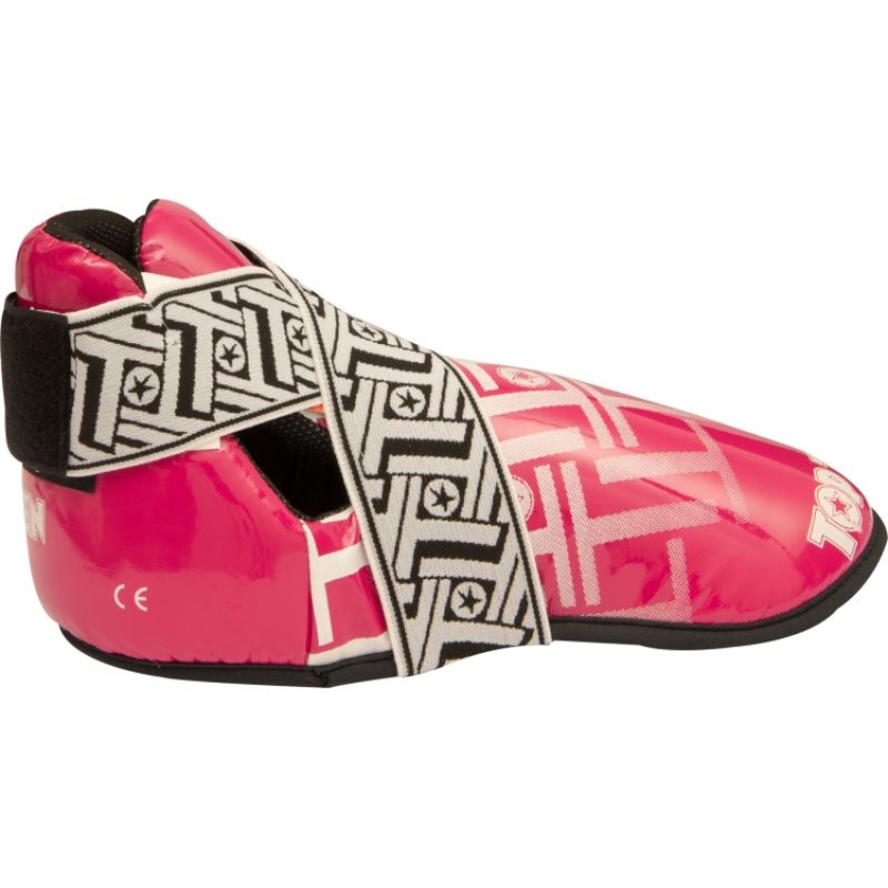TOP TEN OSTT-PU "SUPERLIGHT PRISM" Foot Protectors (WAKO APPROVED) czerwony+m védőfelszerelés