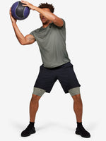 Under Armour Férfi kompressziós HG Rush Fitted SS Printed póló, zöld