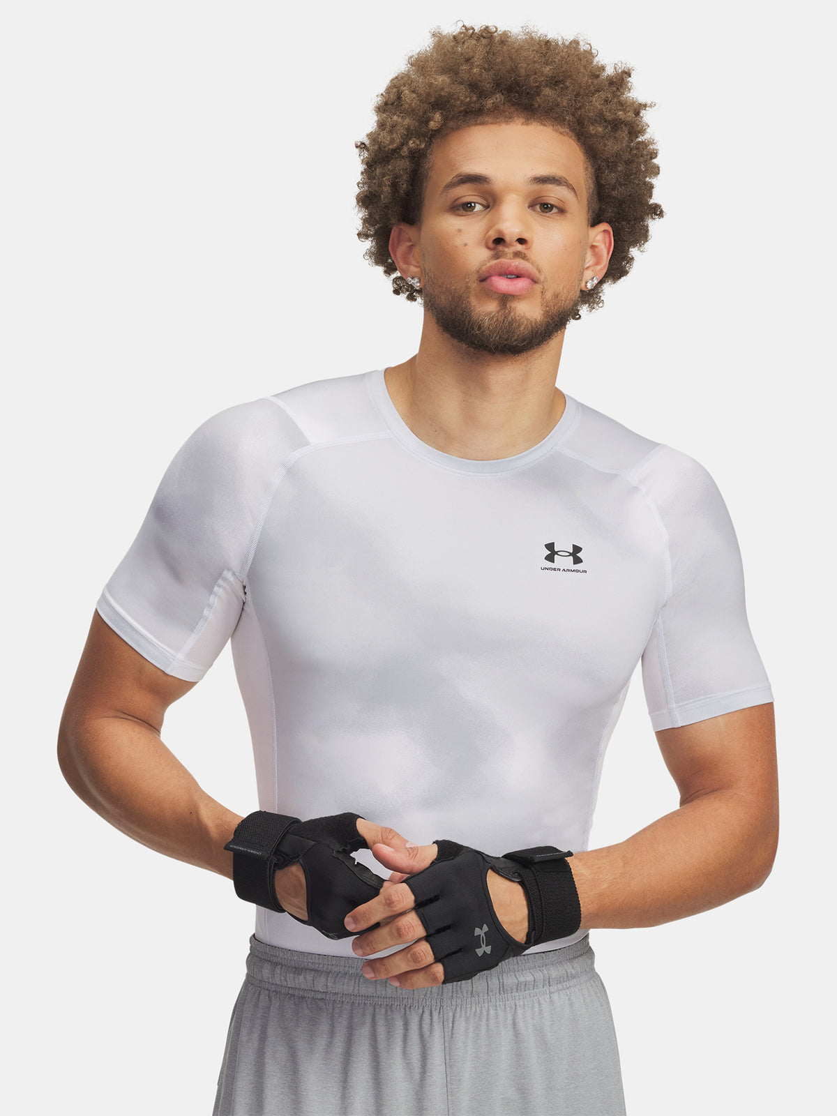Under Armour Férfi UA HG Armour Printed SS-WHT póló