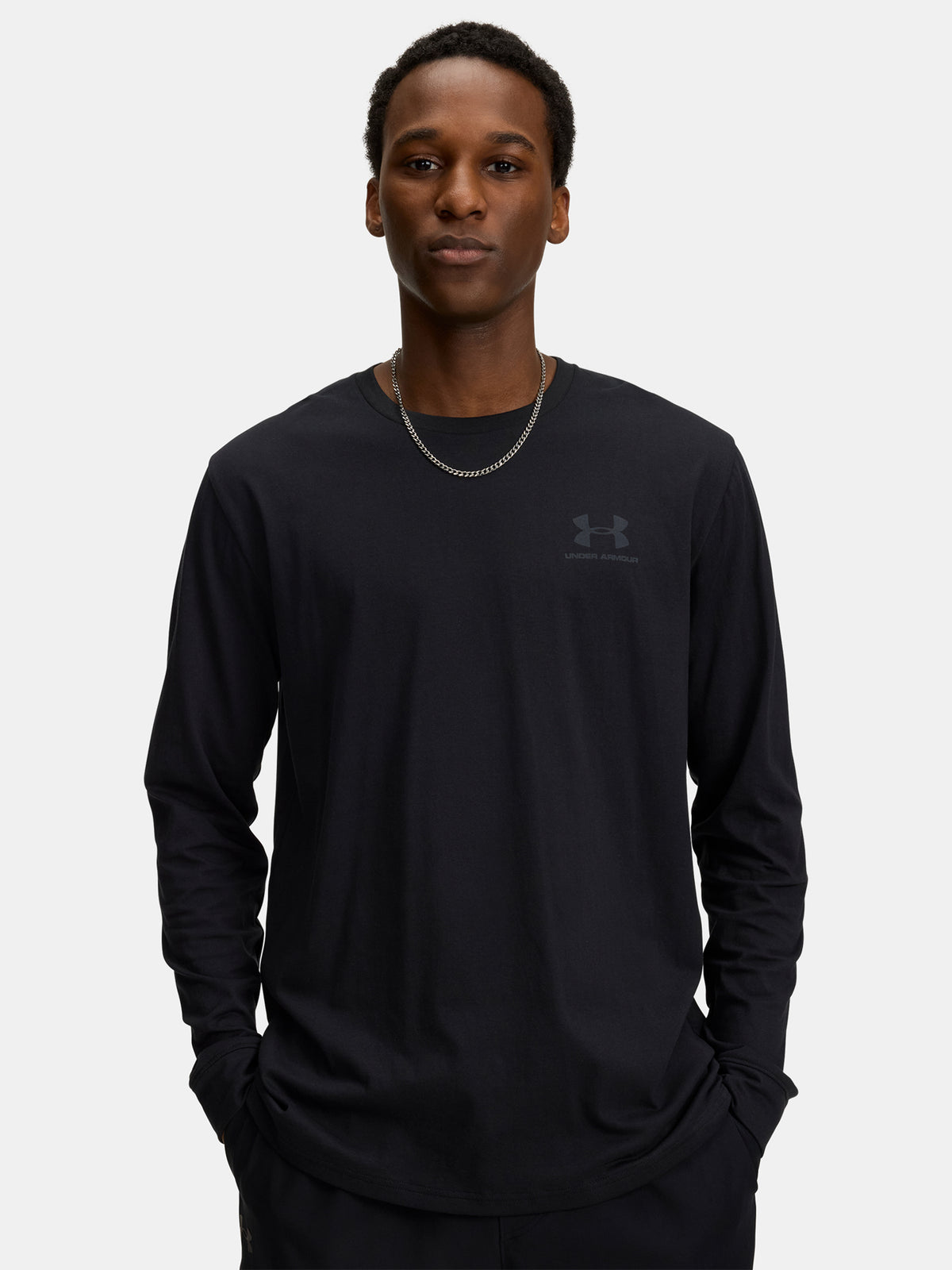 Under Armour Férfi UA SPORTSTYLE LEFT CHEST LS-BLK Hosszú ujjú póló