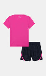 Under Armour Lány szett UA LOGO WOVEN SHORT SET-PNK
