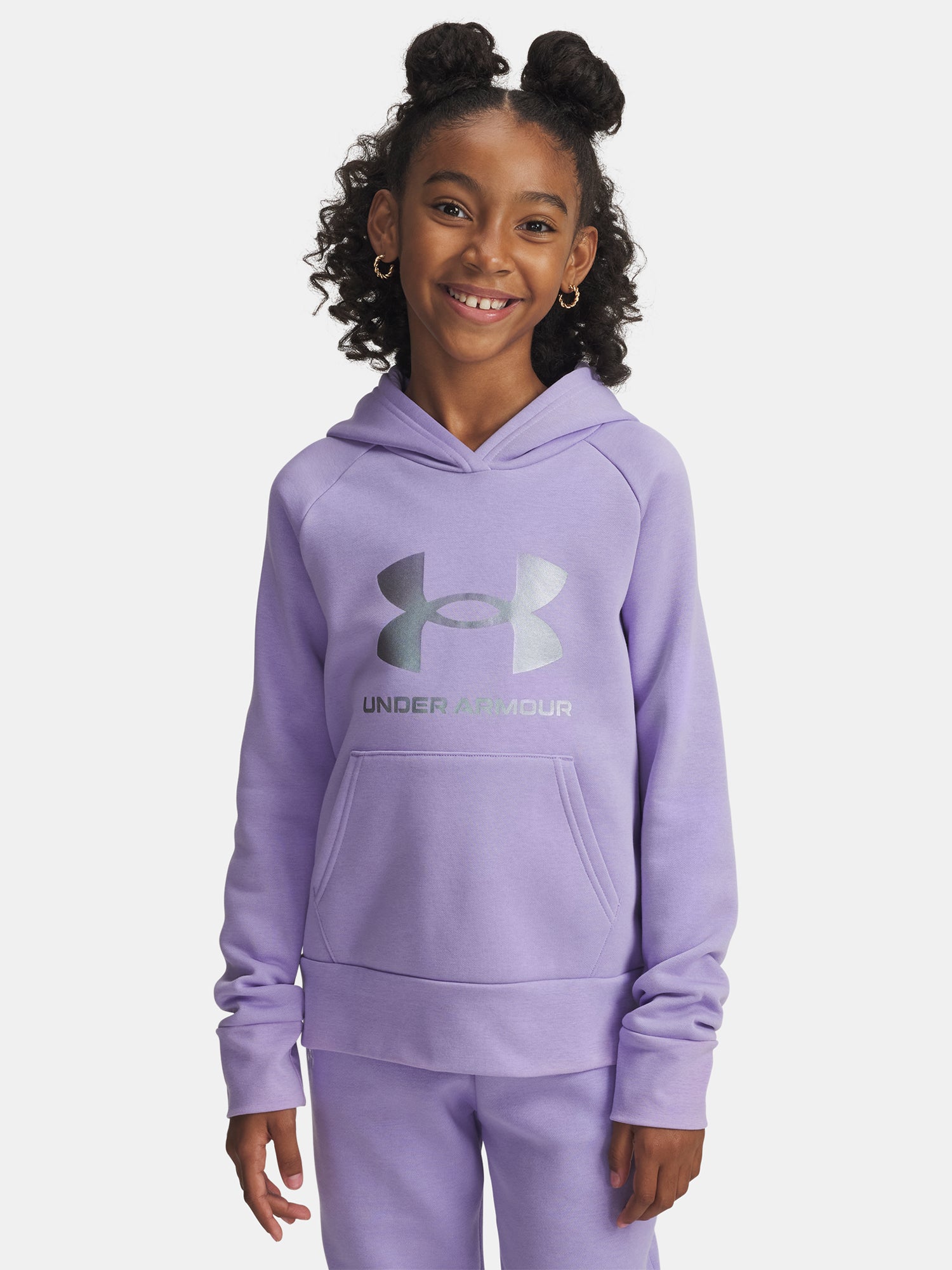 Under Armour Lányka UA Rival Flc Shimmer Hdy-PPL Kapucnis gyerek pulóver