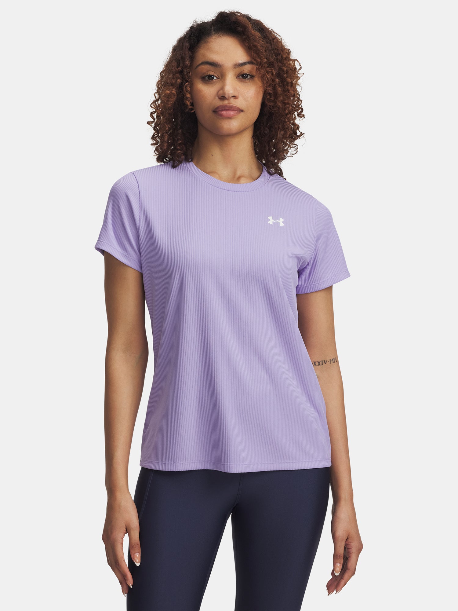 Under Armour Nõi Tech Rib SSC-PPL póló, lila