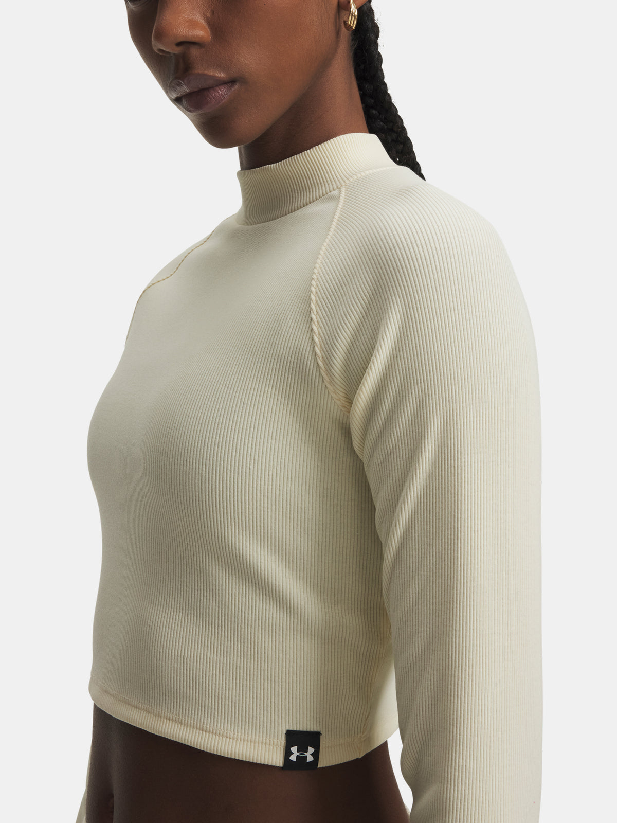 Under Armour Nõi UA RIV RIB MOCK LS fehér póló