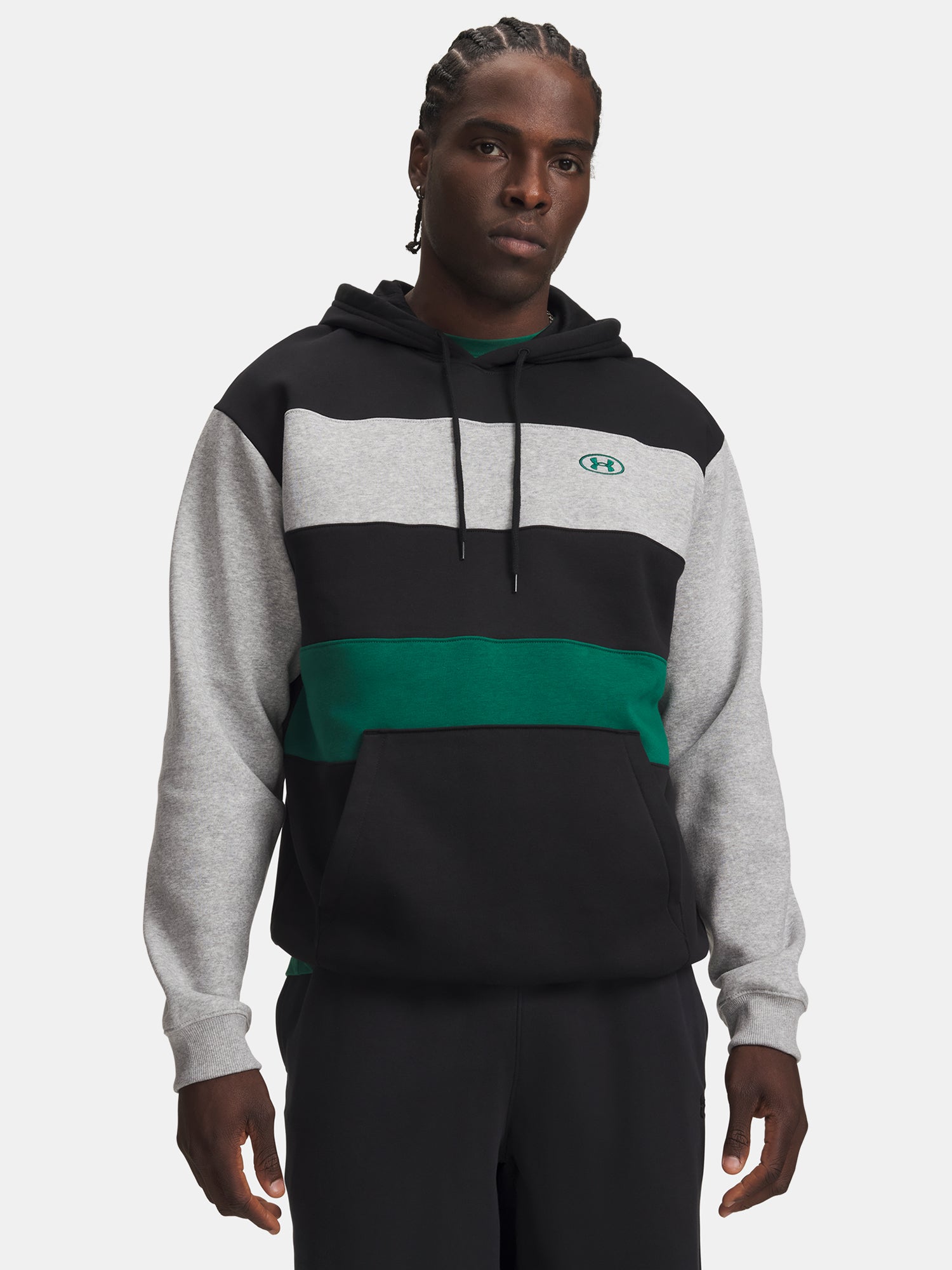 Under Armour Rival Fleece Striped Hoodie kapucnis férfi pulóver