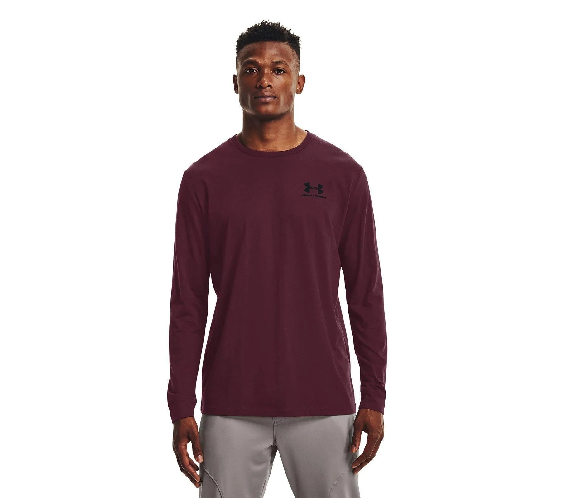 Under Armour Sportstyle Left Chest LS póló, bordó Hosszú ujjú póló Hosszú ujjú póló - Sportmania.hu