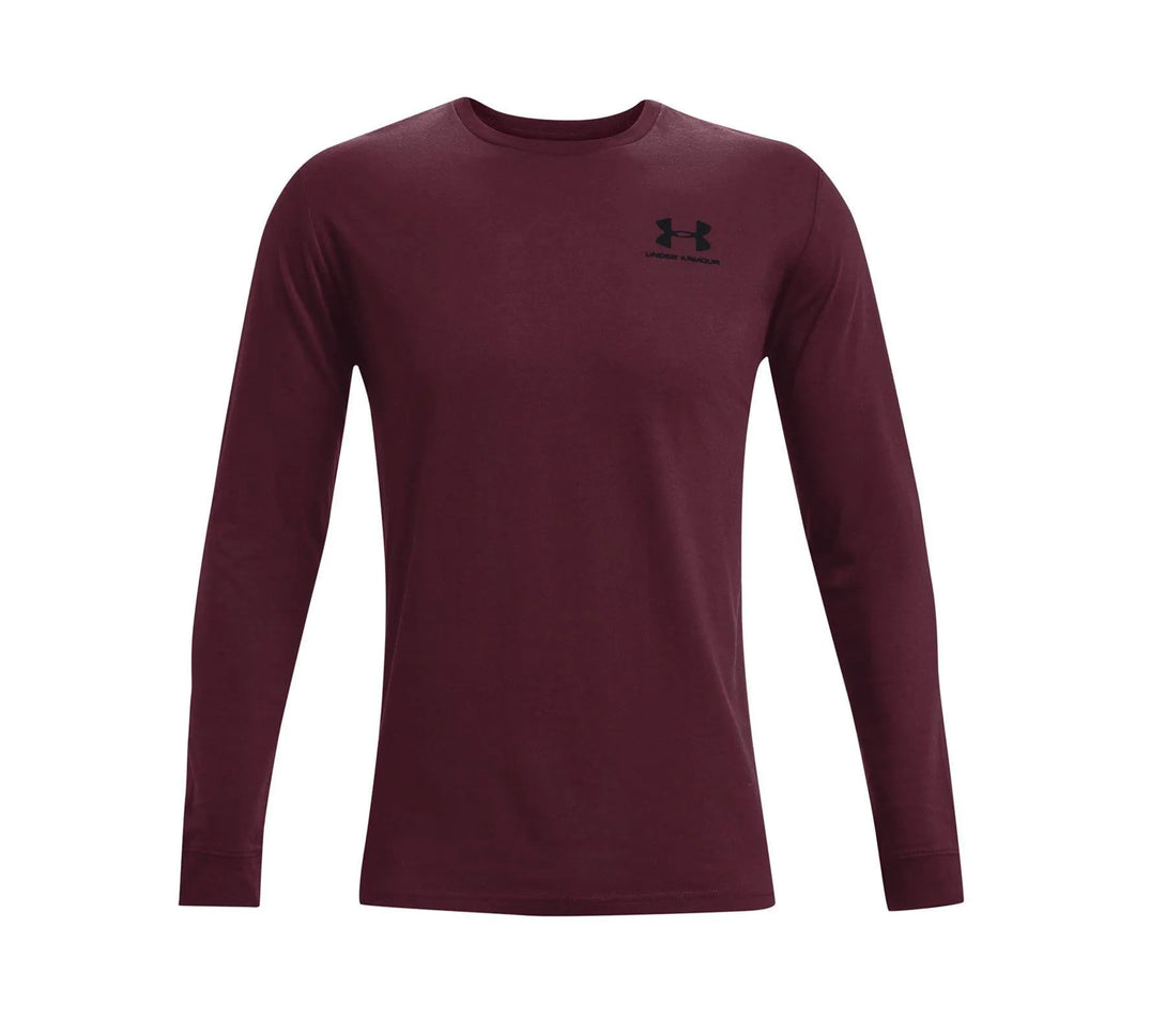Under Armour Sportstyle Left Chest LS póló, bordó Hosszú ujjú póló Hosszú ujjú póló - Sportmania.hu