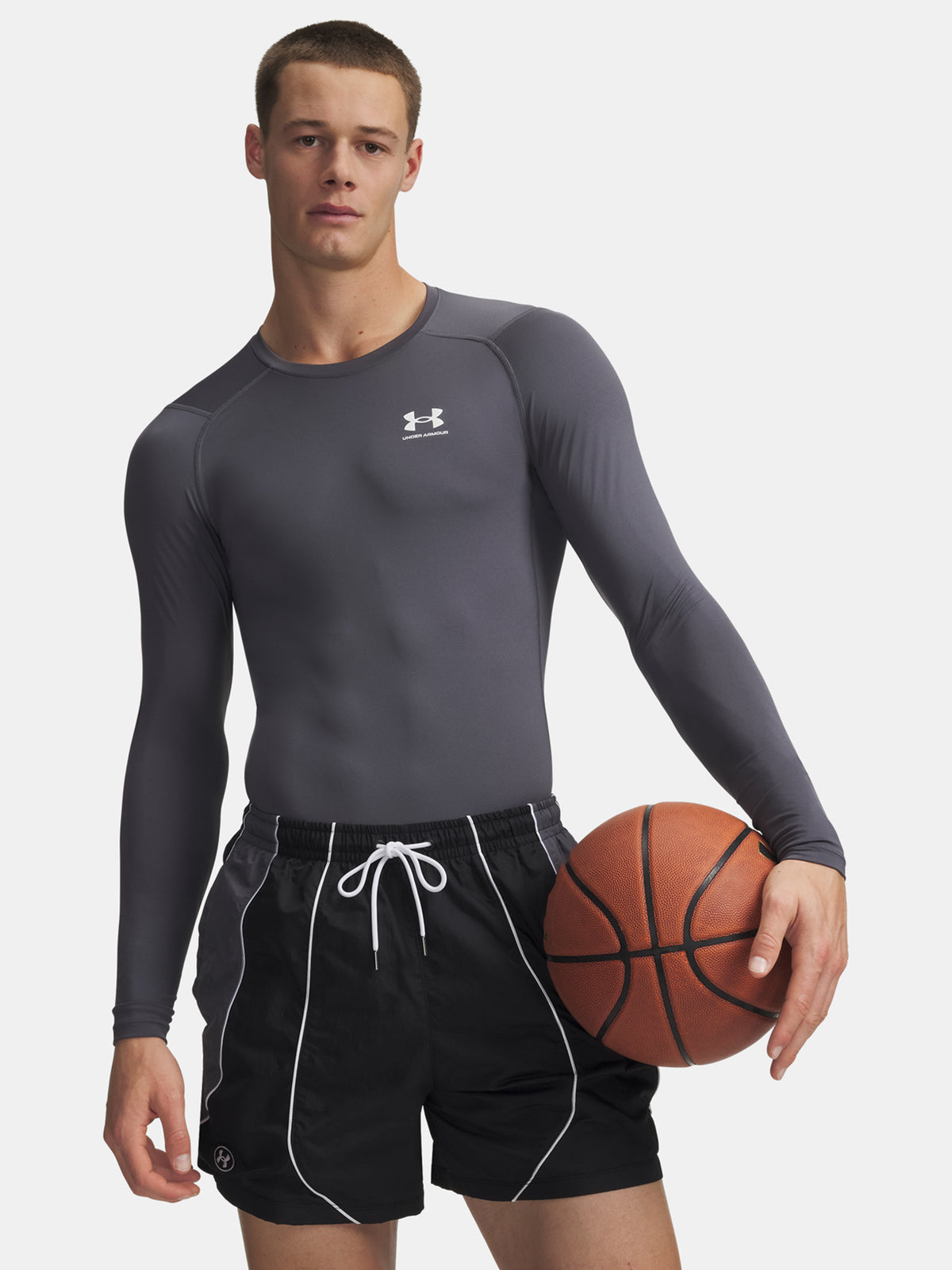 Under Armour UA HG Armour Comp LS-GRY szürke férfi póló