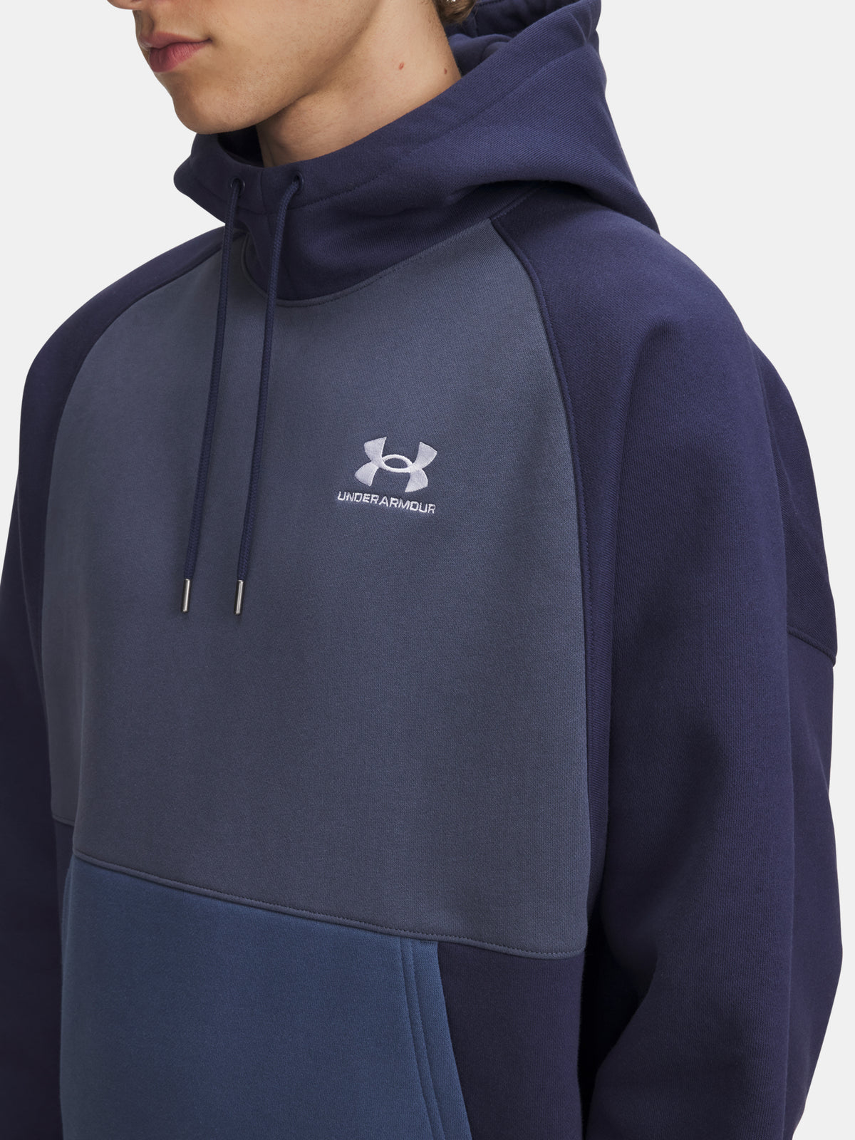 Under Armour UA Icon HW Colorblocked Hdy-BLU férfi pulóver