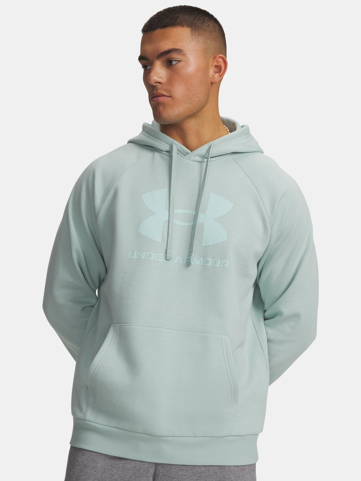Under Armour UA Rival Fleece Logo HD kék férfi pulóver