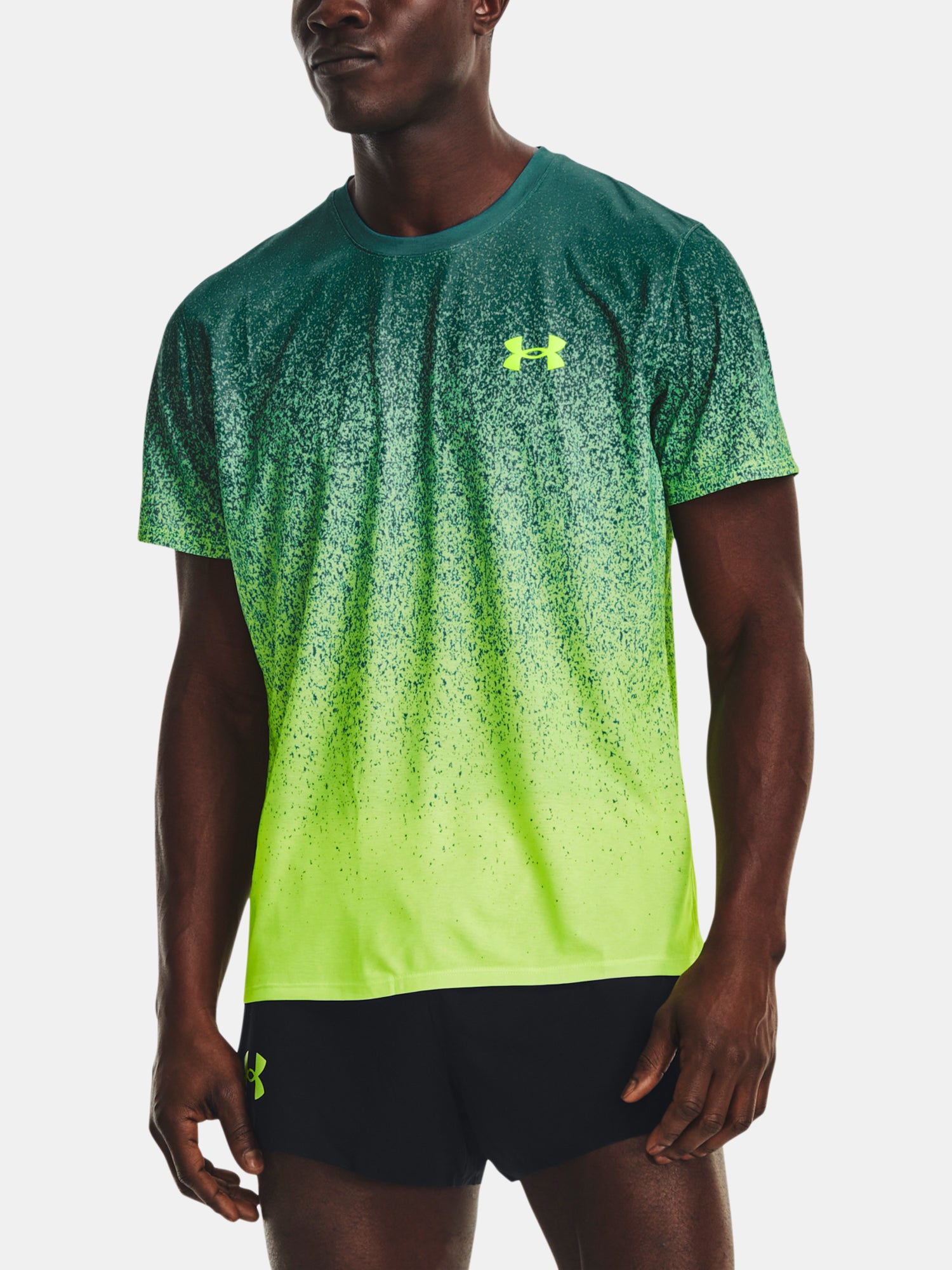 Under Armour UA RUSH CICADA SHORTSLEEVE férfi póló, zöld