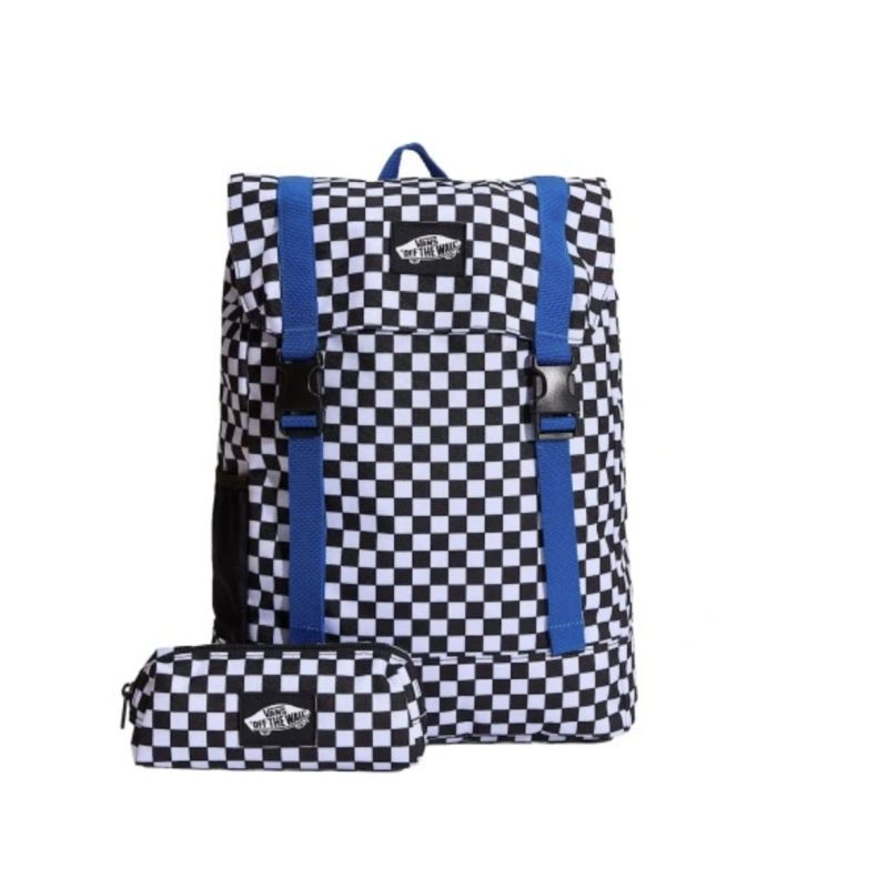 Vans Utility Backpack Checkerboard + Checkered Pencil Case - hátizsák VN000PSFY281
