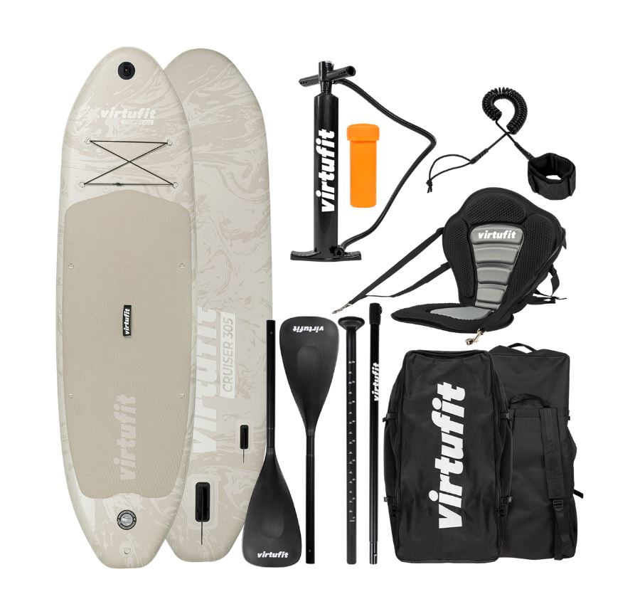 Virtufit Sup Board Cruiser 305 - Sand Beige - With Kayak Seat, Accessories And Stretcher Bag SUP VF06098