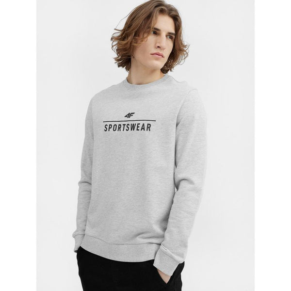 4F M 4FSS23TSWSM349 cool light gray melange pulóver