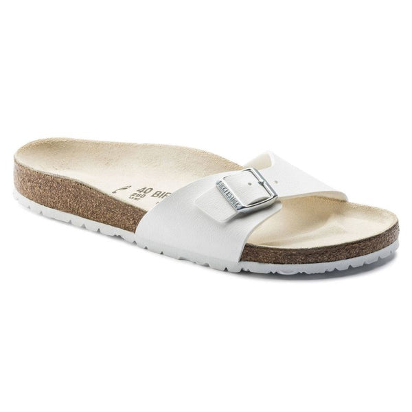 Birkenstock Madrid Birko-Flor White Women's Slides Regular Wide (0040731) cipő