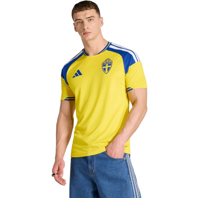 Men's adidas Sweden 26 Home Jersey yellow and JM5814 kék clothing