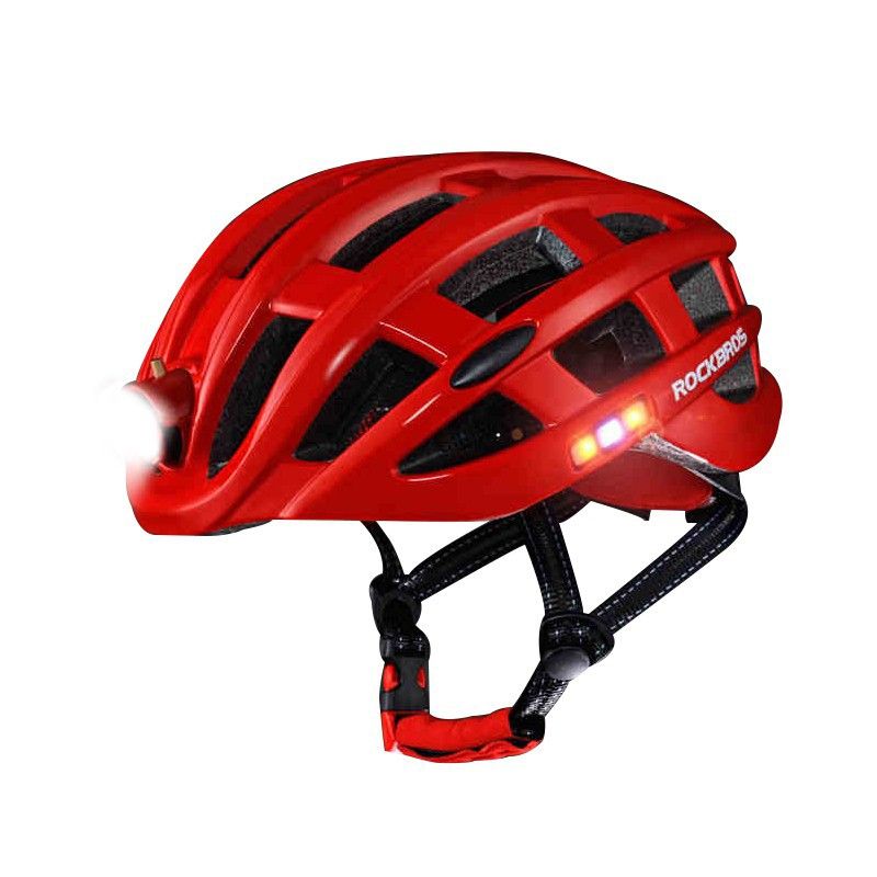 Rockbros MTB bike helmet with light 57-62cm piros helmets, tourist equipment