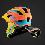 Rockbros TT- children's bicycle helmet with detachable chinbar, size M - yellow-orange żółty || pomarańczowy \ m helmets, martial arts equipment