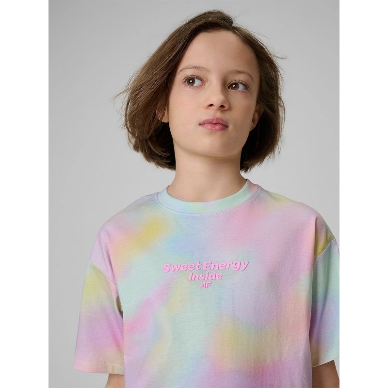 T-shirt with print for girls 4F 4FJRSS26TTSHF3826-90A 158/164 póló