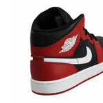AIR Jordan 1 Mid Men's Basketball Black/Gym Red/White - piros cipő