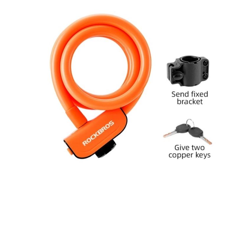 Rockbros bike lock 1.1m orange
